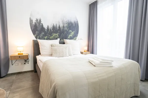 Waldspaziergang – Schlafzimmer, Ferienwohnung in Bad Zwischenahn